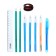 Cleaning set 10 items (penalty tubus 65 x 210 mm, handle 4 pieces blue, ruler 15 cm, sharpener, pencil 2 pieces, textbook), blue