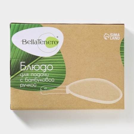 Porcelain dish for serving with bamboo pen Bellatenero, 30 × 19.5 cm, white color-5