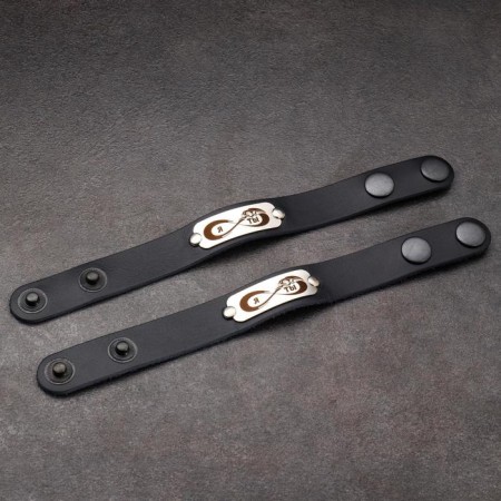 Paired bracelets "you and me", genuine leather, steel