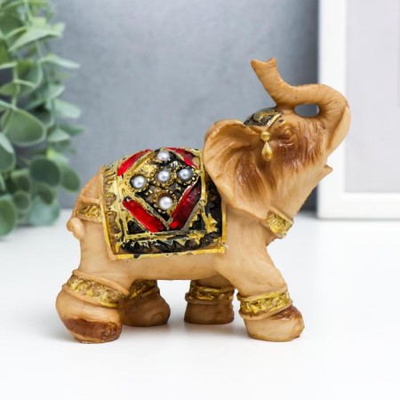 Polystone souvenir "Seven Elephants of Popon with pearls" H-10.5; 9.5; 8; 7.5; 6.5; 6; 5 cm-1