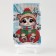 Diamond mosaic for the New Year with partial filling for children "Kitten", 10 x 15 cm, New Year's set for creativity