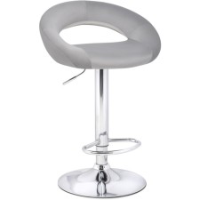 Baric stool OAZIS Metal/velor, chrome/gray 51x50x77 cm