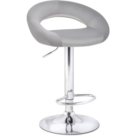 Baric stool OAZIS Metal/velor, chrome/gray 51x50x77 cm