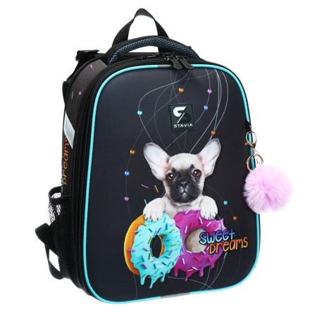 School backpack 38 x 30 x 16 cm, ergonomic back, Stavia "Sweet Dog", blue-1