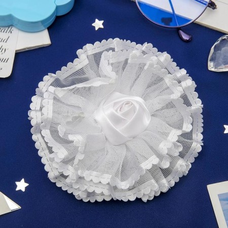 Hair elastic band Bant "Schoolgirl" Lace Rose, D-10 cm, white