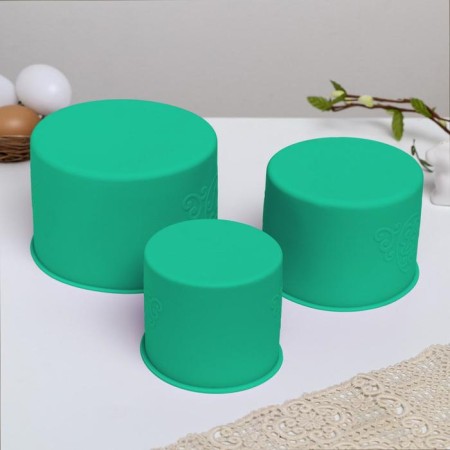 A set of silicone forms for baking "HB" green, 3 pcs.-6