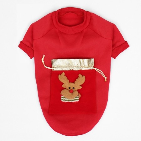New Year's sweatshirt for animals "Gift", size 2xl (DS 45, OG 55 cm), red-8