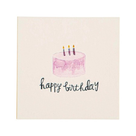 Mini-postcard "Happy Birthday!" Cake, 7 x 7 cm