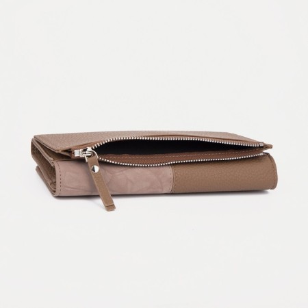 Women's wallet on magnets, beige color-2