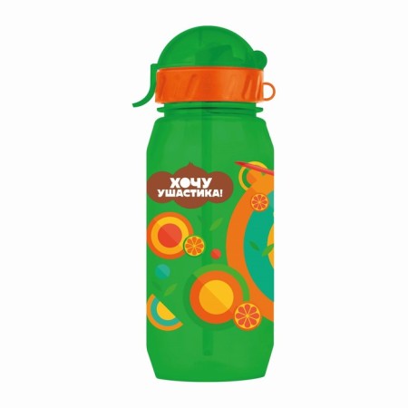 Baby bottle with silicone tube "Cheburashka", 400 ml., With a lace, color and drawing mix-8