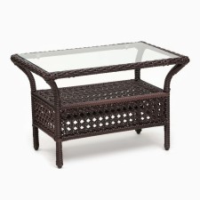 Coffee garden table from artificial rattan 75x45x50cm wenge