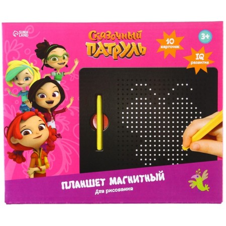 The training tablet "Magnetic drawing: fairy -tale patrol", 380 holes, black color-9