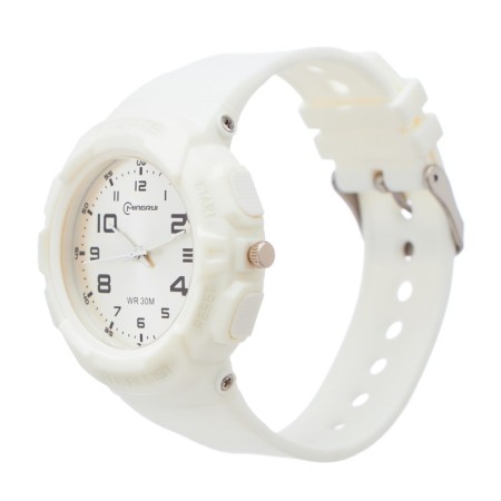 Watch of nursery, d-4.5 cm, silicone strap, 3 atm, white-2