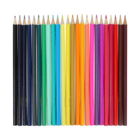 Pencils 24 colors "machine", wooden case, triangular-1