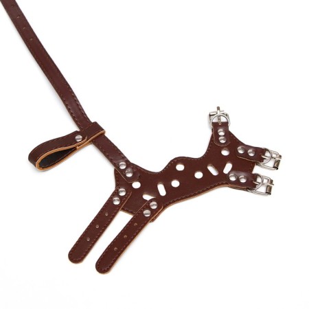 Muzzle of pressed leather adjustable, No. 1, DN 4.5 cm, ohm 13-20 cm, brown-4
