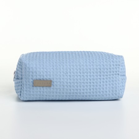 Textura zipper cosmetic bag, blue color-3