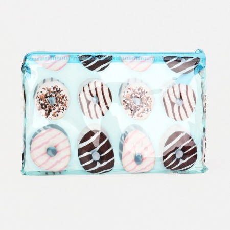 Cosmetic bag-penete on zipper, PVC, blue color-1