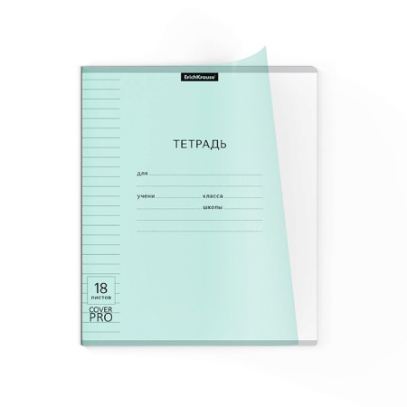 A notebook of 18 sheets in the Erichkrause line "Coverprio Pastel Classic", a plastic cover, an offset block 100% whiteness, mint-1