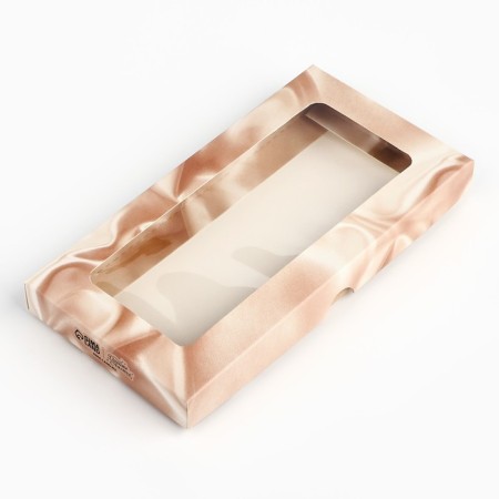 Silk chocolate box, with a window, 16.4 x 8.4 x 1.7 cm