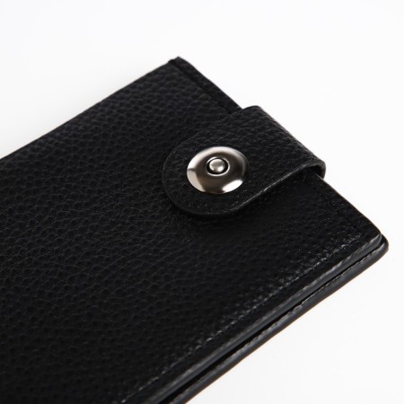 Male purse on a magnet, department for bills, for cards, black color-2