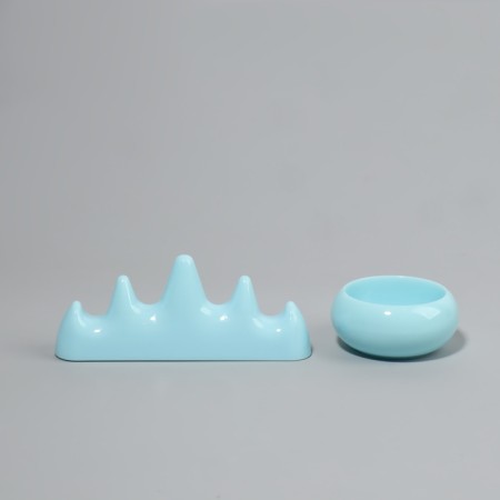 Manicure handle stand and a jar jar, blue color-4