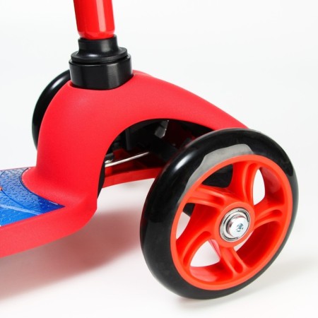 Scooter Children's folding "Spider-Man", wheels PU 120/80 mm, ABEC 7, red color-6