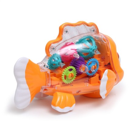 Lifting fish, light and sound, works from batteries, orange color-2
