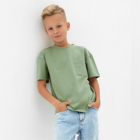 T -shirt for the boy Minaku, Khaki color, height 164 cm
