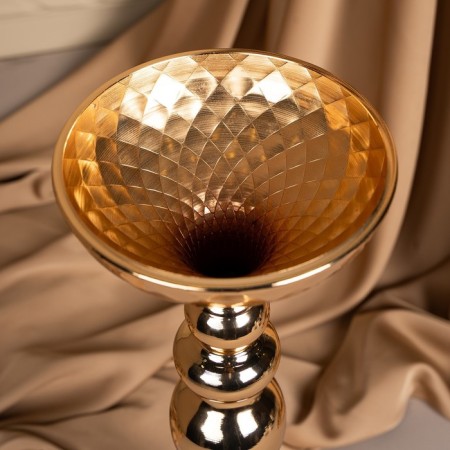 Summary Metal for 1 candle "Richard" Color Gold 12.5 x 12.5 x 37.5 cm-15