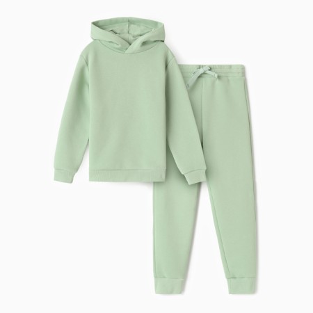 Kit for girls (sweatshirt, trousers), green color, height 122-128 cm-3