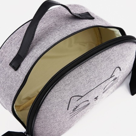 Cosmetic bag with a zipper, with a lining, the color is gray-2