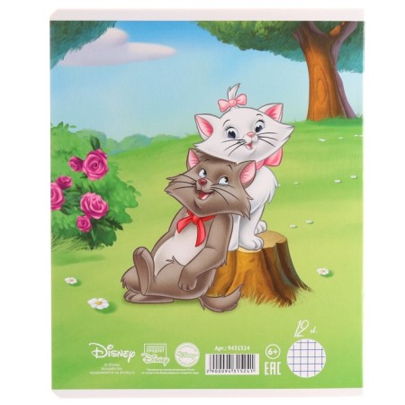 Notebook in a cage 12 sheets, 5 types of mix, cover coated cardboard, cats aristocrats-12