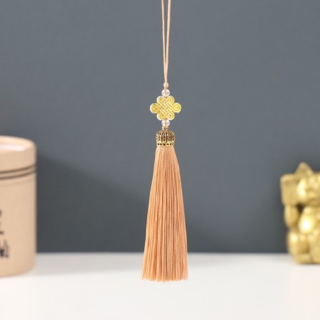Suspension textiles, plastic "Knot of happiness and infinity" Kapuchino 0.7x1x9.5 cm