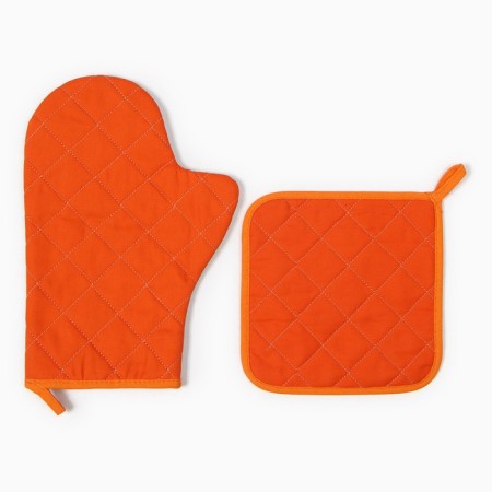 Set of kitchen. Ethel "Rabbits" mittens-seging 20x28cm, 19x19cm wax, 100% HL-2