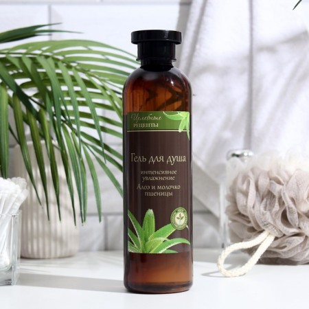 Shower gel Healing recipes "Aloe and milk milk", 400 ml