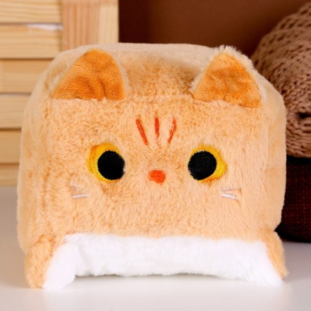Soft toy "Cat-Cube", 18 cm, beige color-1