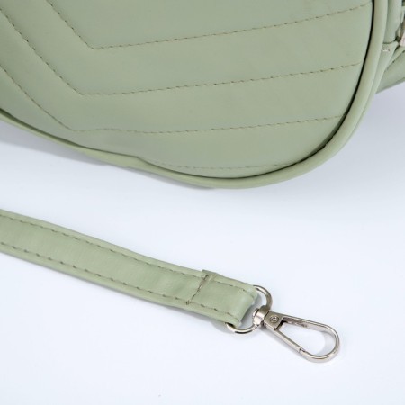Women's Bag -round artificial leather, 18x18 cm, pistachio color-6