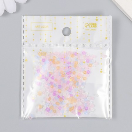 Glass 8/0 "Matte translucent. Melange pink" 10 g-3