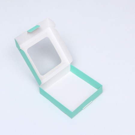 Self -charged box with a window, mint, 13 x 13 x 3 cm-3