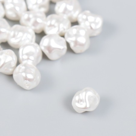 Beads for creativity Plastic "Uneven Pearls" set of 20 pcs 0.8x1x0.8 cm