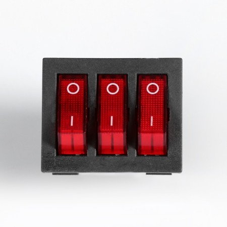 The circuit breaker is three -valve with backlight, red-2