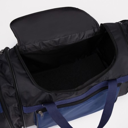 Board Road on a zipper, with an increase, 3 outer pockets, a long belt, black/blue color-3