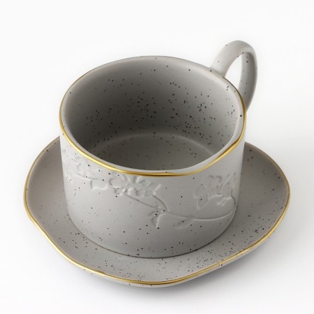 Tea couple ceramic "Scandy", 2 items: 220 ml mug, saucer 13x13.6 cm-4