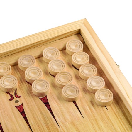 Wooden backgammon large with checkers, board game "Dog", 60 x 60 cm-4