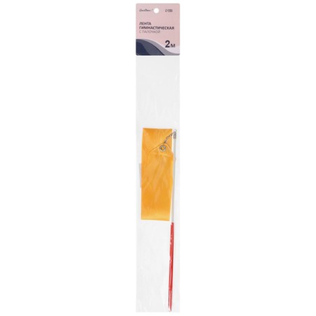 Ribbon for rhythmic gymnastics with a stick Grace dance, 2 m, color orange-5