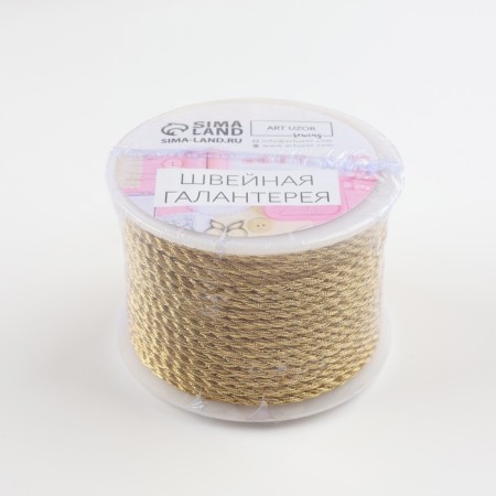 Thread for weaving, d = 3 mm, 15 ± 1 m, gold color-4