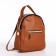 Women's backpack of artificial leather with lightning, 1 pocket, brown color