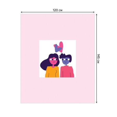 The tablecloth "Lovers", rectangular, oxford, size 120x145 cm-1