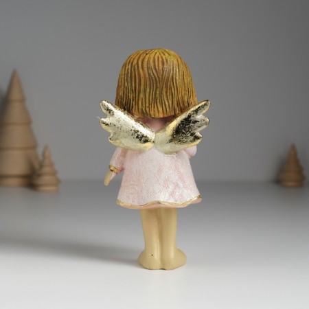 Polystone souvenir "Angel in a pink shirt with an asterisk" 6.5x5x13.5 cm-3