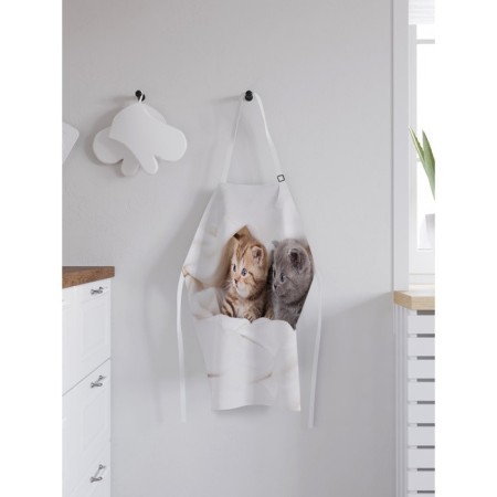 Apron kitchen with a photo print "Cute cats", adjustable, size OS-1